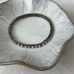 Stretchy sterling silver and rhinestone bracelet